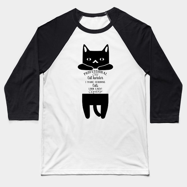 cat herder Baseball T-Shirt by CanvasCraft